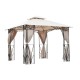 Tenda giardino gazebo padiglione con tende - beig.