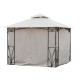 Tenda giardino gazebo padiglione con tende - beig.