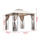 Tenda giardino gazebo padiglione con tende - beig.