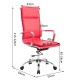 Silla de Oficina Elevable con Reposacabeza Rojo PU ...