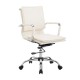 Fauteuil bureau pivotant beige pu steel 55x62x95-...