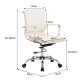 Swivel office chair beige pu steel 55x62x95-...