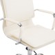 Fauteuil bureau pivotant beige pu steel 55x62x95-...