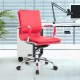 Office chair red pu steel 55x62x95-1...