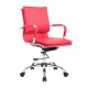 Chaise de bureau rouge pu acier 55x62x95-1...
