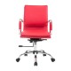 Chaise de bureau rouge pu acier 55x62x95-1...