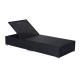 Jardin tumbona avec coussin noir ratan 195x8...