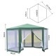 Garden diner with polyester green mosquito net 39.