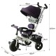 Tricycle for children with hood – purple and soft color.