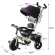 Tricycle pour enfants avec capuche – couleur violet et douce.