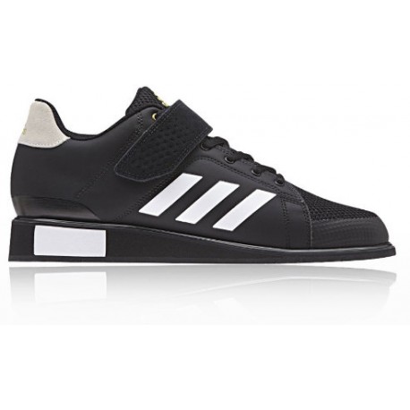 ZAPATILLA ADIDAS POWER PERFECT 3 NEGRA-BLANCA POWERLIFTING - HALTEROFILIA