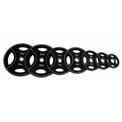 BLACK POLYURETHANE DISCS 51 MM DIAMETER WITH GRIP