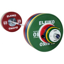 SET BAR + DISCS COMPETITION WEIGHTLIFTING ELEIKO 190 KG 