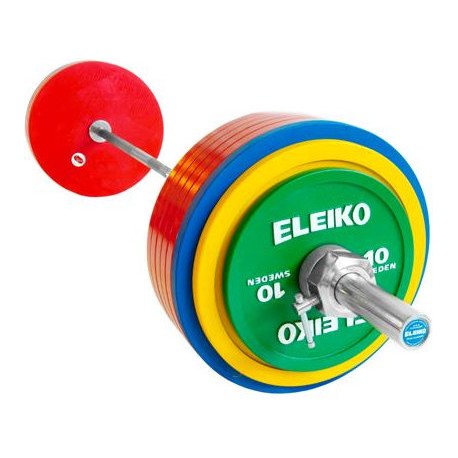 SET BARRA + DISCOS POWERLIFTING DE COMPETICIÓN IPF ELEIKO 335 KG