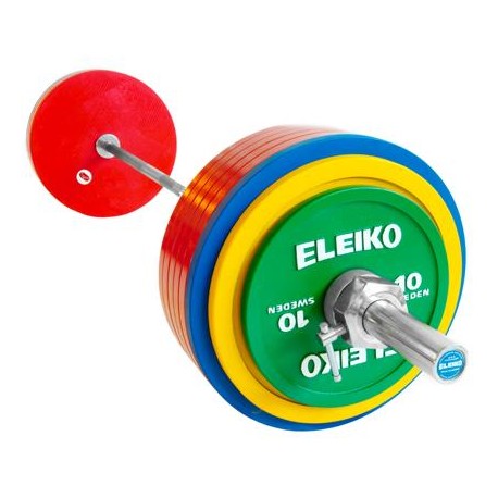 SET BARRA + DISCOS POWERLIFTING DE COMPETICIÓN IPF ELEIKO 185 KG