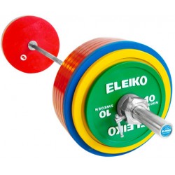 SET BARRA + DISCOS POWERLIFTING DE COMPETIÇÃO IPF ELEIKO 285 KG