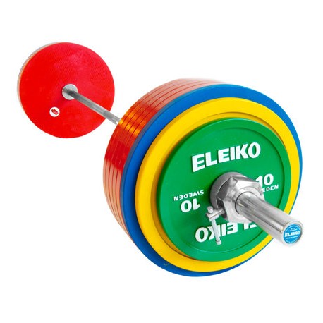 SET BARRA + DISCOS POWERLIFTING DE COMPETICIÓN IPF ELEIKO 285 KG