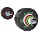 SET DISCS TRAINING WEIGHTLIFTING BLACK RUBBER + bar ELEIKO 190 KG 