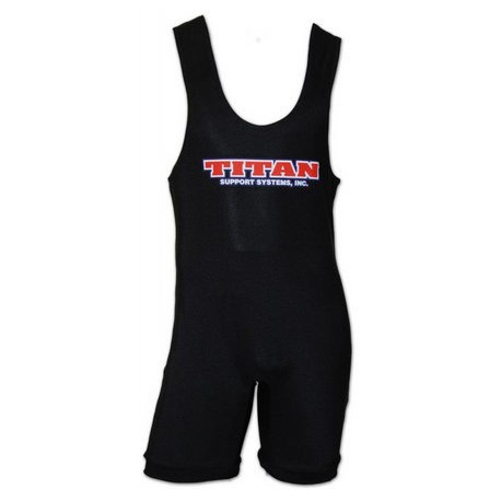 SINGLET DE POWERLIFTING CLÁSICO TITAN - NEGRO / AZUL