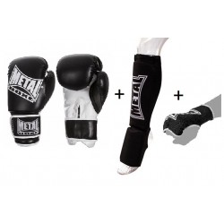 PACK GUANTES DE BOXEO + ESPINILLERAS + GUANTES INTERIORES