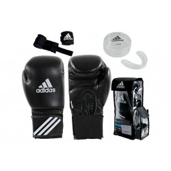 PACK GUANTES DE BOXEO ADIDAS + VENDAS + BUCAL + BOLSA