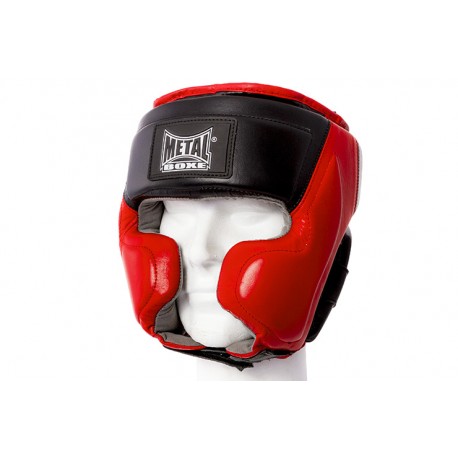 SEMI-INTEGRATED LEATHER METAL BOXING HELMET