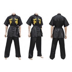 KUNG FU TERNO WUSHU CHANG QUAN COM 2 DRAGÕES - PRETO