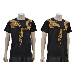 MARTIAL ARTS T-SHIRT / KUNG FU WITH EMBROIDERED DRAGON
