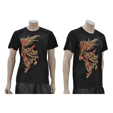 MARTIAL ARTS T-SHIRT / KUNG FU WITH EMBROIDERED DRAGON MODEL 4