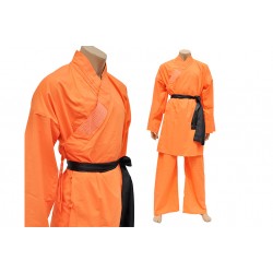 COSTUME DE COTON CHINOIS ET DE SHAOLIN ORANGE