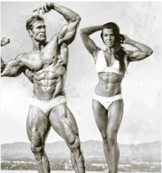 Mike O'Hearn and his wife as models