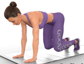 Seesaw on all fours, abdominal exercise