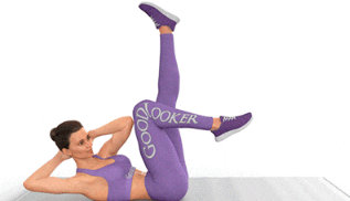 Abdominal bike with leg raise, exercise