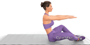 Raise in the butterfly pose, abdomen exercise
