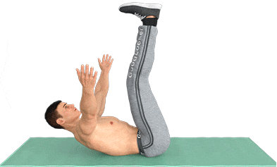 Exercício de flexão abdominal de toque em pé