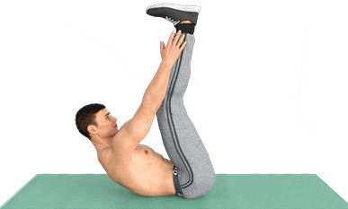 Abdominal crunches with feet touch