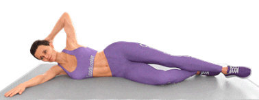 Flexiones laterales de abdominales con balanceo de piernas