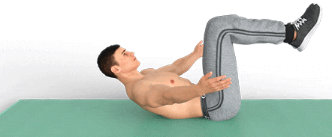 Exercise: twist of arms to strengthen abdomen