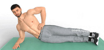 Side plank body lift at home