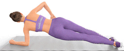 Abdominal plank exercise with waist twist