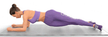 Abdominal plank with pelvis rotation, exercise at home