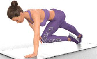 Abdominal plank touching the shoulders and knees