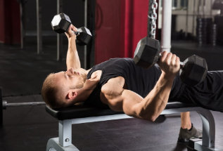 Flat or incline bench dumbbell fly