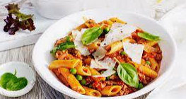 Bolognese dinner with parmesan cheese to lose weight