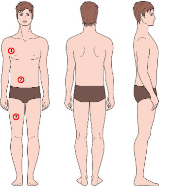 estimate fat with skinfold caliper in men