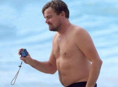 L'attore Leonardo DiCaprio con un "Dad Body"