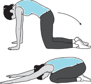 Lumbar stretching and strengthening while kneeling