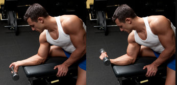 Wrist curl to work the forearms exercise