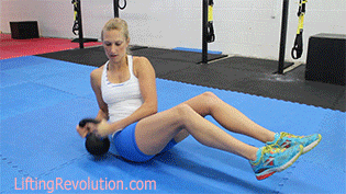 russian twists with kettlebell, exercise for oblique abdominals