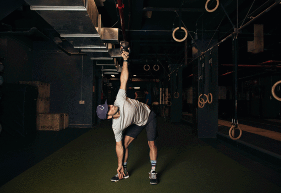 exercises with kettlebell for men, the windmill